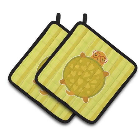 Carolines Treasures Turtle With Glasses Pair of Pot Holders BB6736PTHD